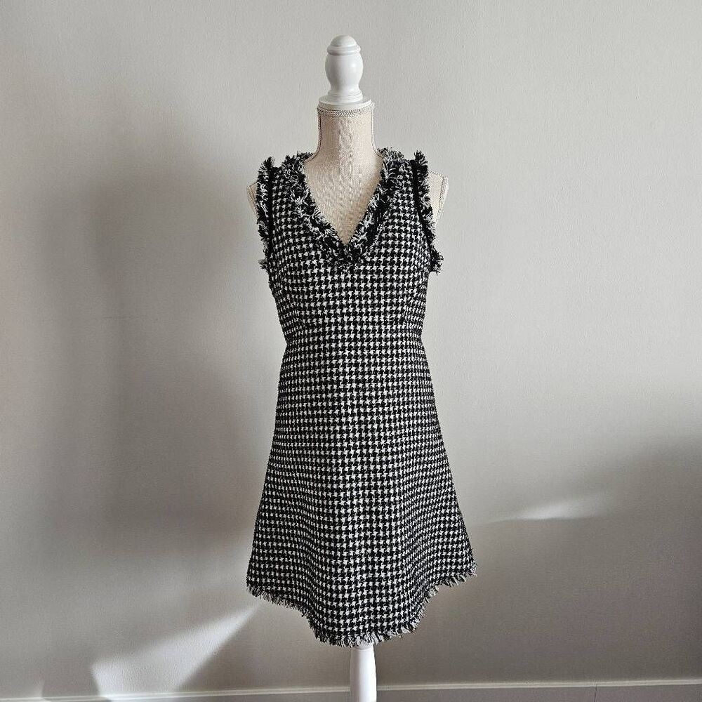 Kate Spade Houndstooth Tweed Sleeveless Dress Size 4